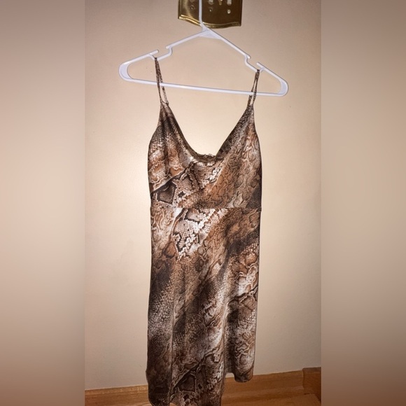 Snake Print Slip Dress - Picture 1 of 4